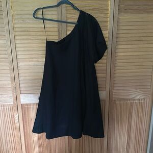 Banana Republic one shoulder linen dress